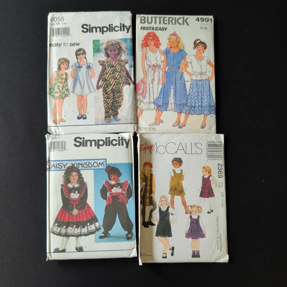 Lot of 11 Vintage Uncut Sewing Patterns Simplicity Butterick Vogue Childrens
